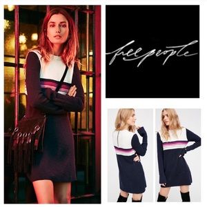 Free People Navy Colorblock Swit Mini Dress 💙💗
